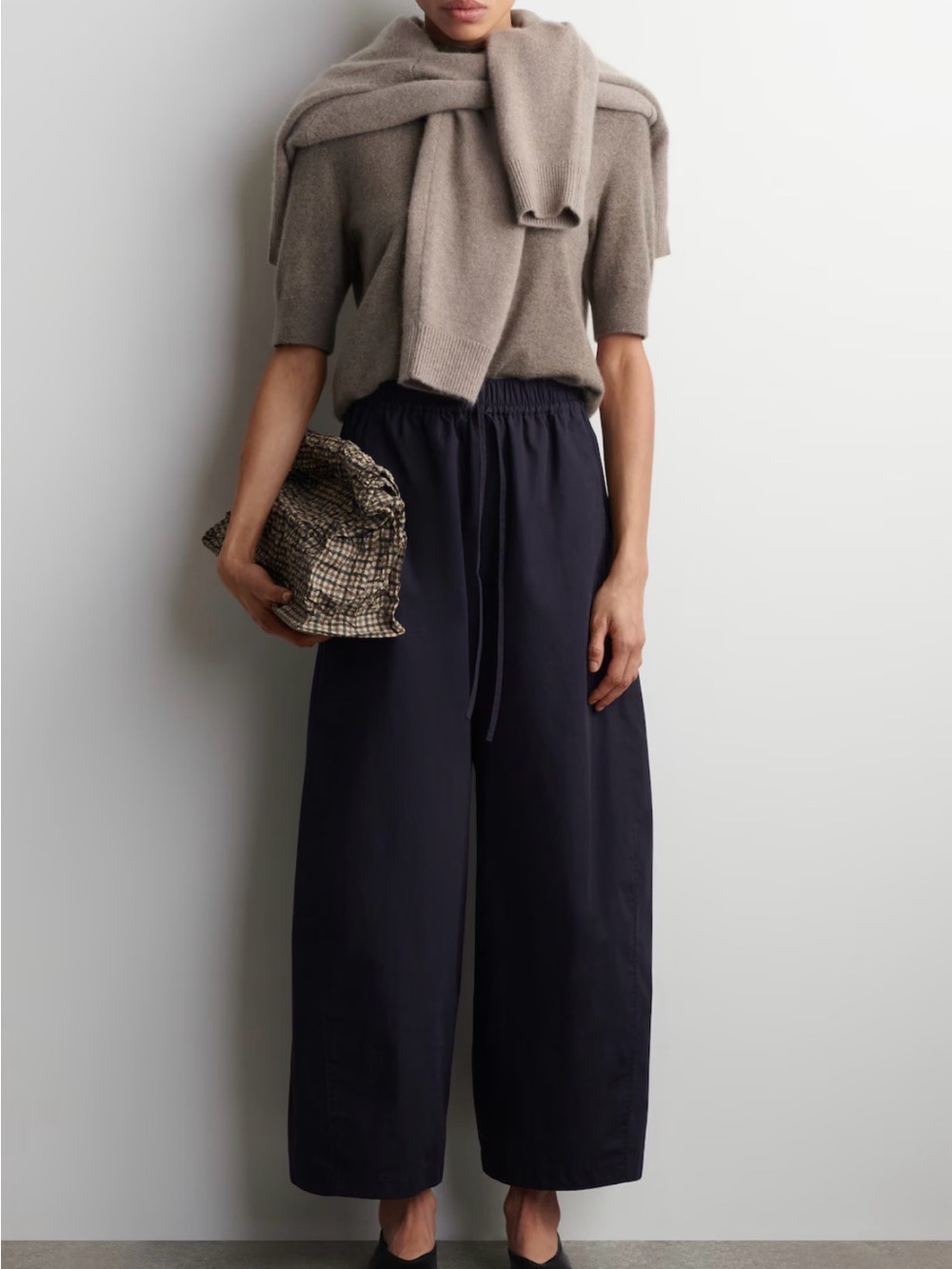 Elasticated barrel leg pants